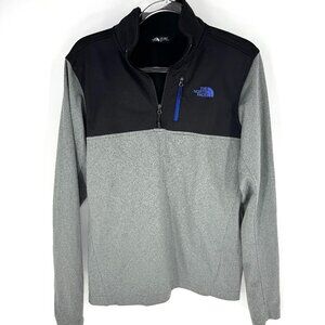 The North Face 1/4 Zip Pullover Two Toned Active Jacket Black Grey with Blue Sm